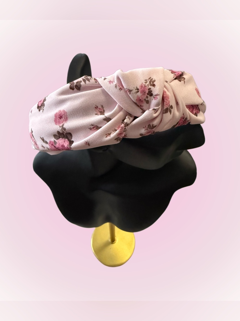 Floral Twist Headband in Light Pink